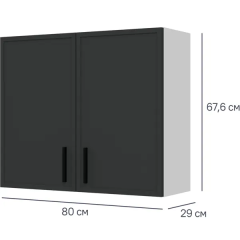 Навесной шкаф Неро 80x67.6x29 см DELINIA МДФ цвет графит