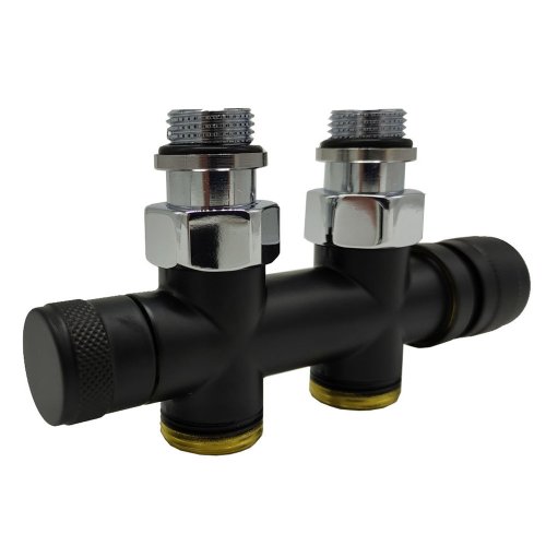 Узел нижнего подключения SR Rubinetterie прямой 1/2"х3/4"Е Чёрный матовый