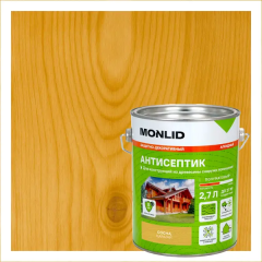 Защитно-декоративный антисептик лессирующий MONLID полуматовый сосна 2.7 л