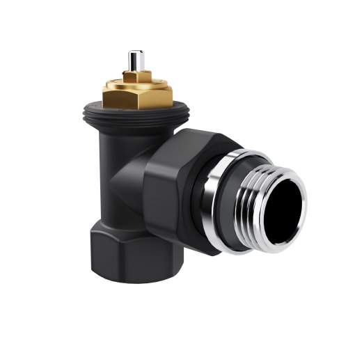 Набор термостатический угловой Royal Thermo Design 1/2М30х1,5 (Черный)