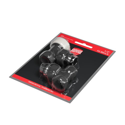 Набор термостатический угловой Royal Thermo Design 1/2М30х1,5 (Черный)