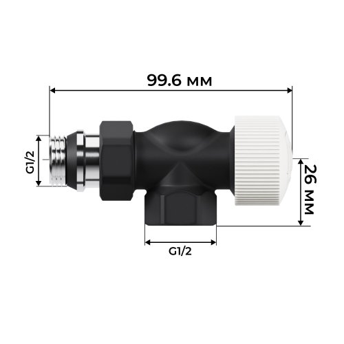 Набор термостатический осевой Royal Thermo Design 1/2М30х1,5 (Черный)