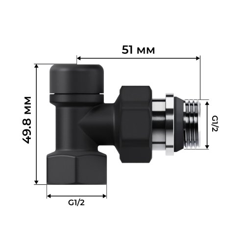 Набор термостатический осевой Royal Thermo Design 1/2М30х1,5 (Черный)