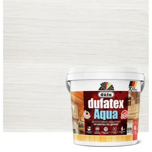 Пропитка для дерева водная Dufatex aqua 0.75 л цвет белый