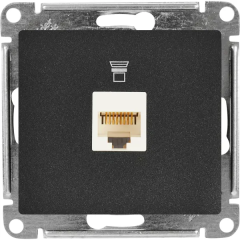 Розетка компьютерная встраиваемая Systeme Electric Glossa RJ45 UTP cat 5e цвет антрацит GSL000781K