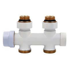 Узел нижнего подключения Primoclima Armature "Thermolink" термостатический Прямой 1/2"х3/4", белый