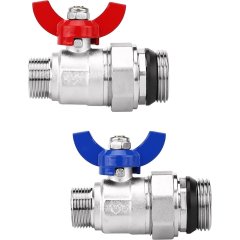 Кран шаровой VARMEGA, НР 1x3/4, с разъемным соединением, для коллектор. групп, комплект_2 шт