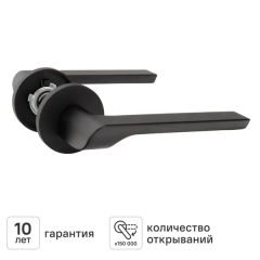 Дверная ручка на розетке KREAFORTA Паудер без запирания цвет черный
