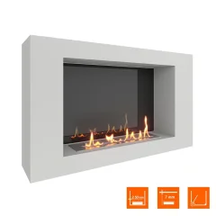 Биокамин SteelHeat WALL LONG 900 белый