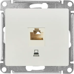 Розетка компьютерная встраиваемая Systeme Electric Glossa RJ45 UTP cat 5e цвет белый