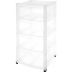 Комод на колесах 4 ящика 39x78.5x37 см пластик цвет прозрачный