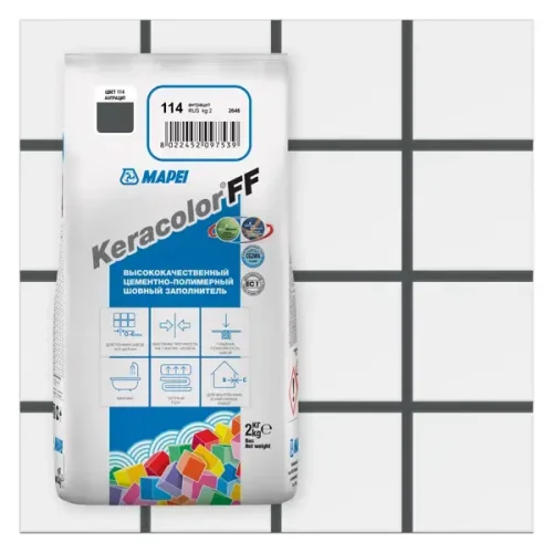 Затирка цементная Mapei Keracolor FF 114 цвет антрацит 2 кг