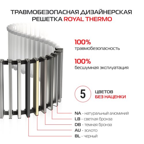 Конвектор внутрипольный Royal Thermo ATRIUM TURBO-190/250/2200-DG-U-BL
