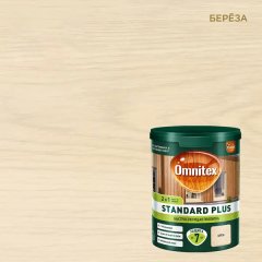 Защитно-декоративный антисептик лессирующий Omnitex Standard Plus полуматовый береза 0.9 л