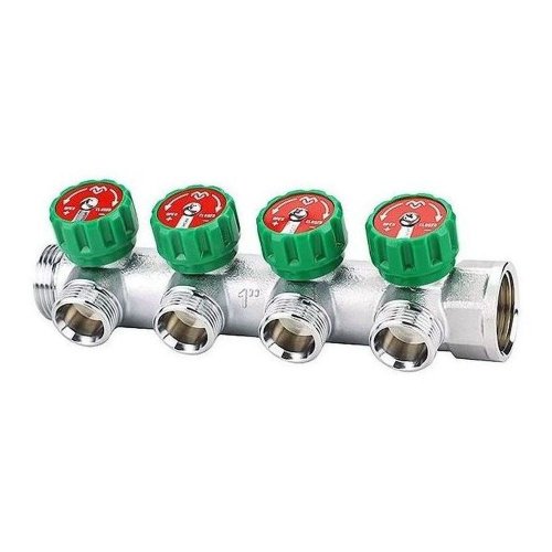 Коллектор регулирующий VARMEGA 1 4 х 1/2 хромированный VM14624