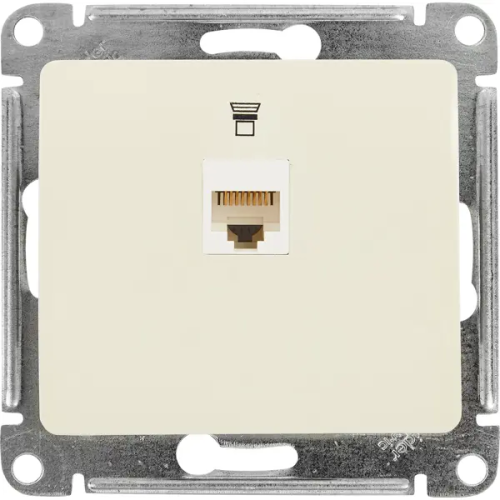 Розетка компьютерная встраиваемая Systeme Electric Glossa RJ45 UTP cat 5e цвет бежевый