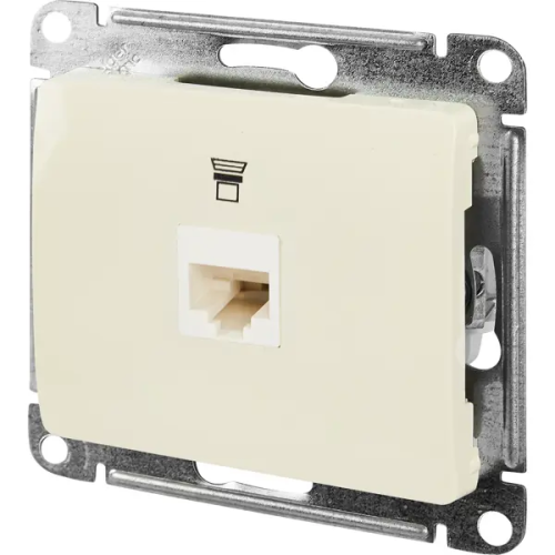Розетка компьютерная встраиваемая Systeme Electric Glossa RJ45 UTP cat 5e цвет бежевый