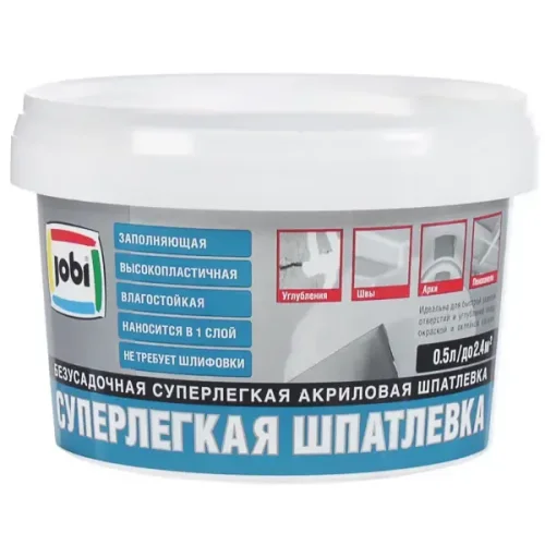 Шпатлёвка суперлёгкая Jobi 0.5 л