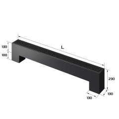 Конвектор напольный Royal Thermo STEP-130/130/1000-2-N-BL-LG-BL