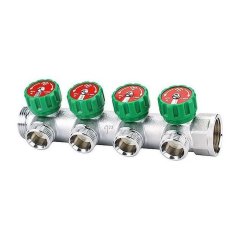 Коллектор регулирующий VARMEGA VM14634, 1, на 4 выхода 3/4ЕК, хромированный