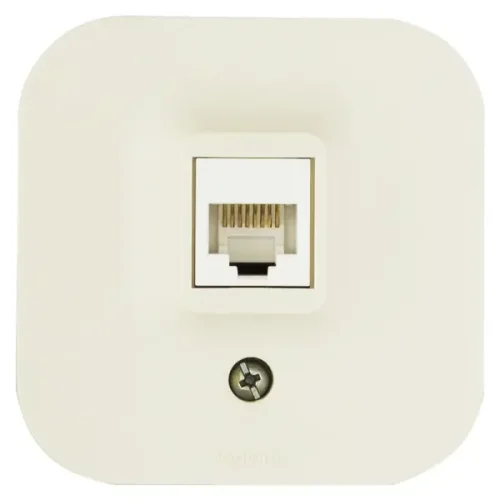 Розетка компьютерная RJ45 категория 5e UTP Legrand Quteo IP20 накладной монтаж цвет слоновая кость