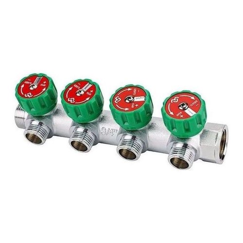 Коллектор регулирующий VARMEGA 3/4 4 х 1/2 хромированный VM14604