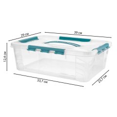Ящик Гранд бокс 39x12.4x29 см 10 л пластик с крышкой цвет прозрачный