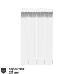 Радиатор секционный Equation Bimetal 500/100 4 секции боковое подключение биметалл белый