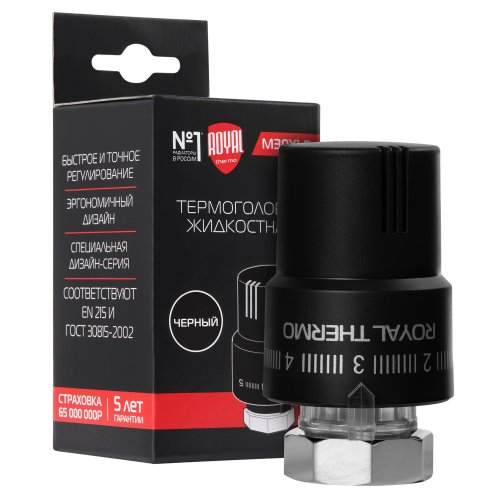 Термоголовка жидкостная Royal Thermo Design М30х1,5 (черный)
