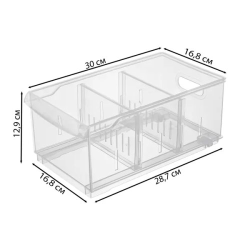 Контейнер Ролли 16.5x12.9x30.5 см 5 л пластик цвет прозрачный