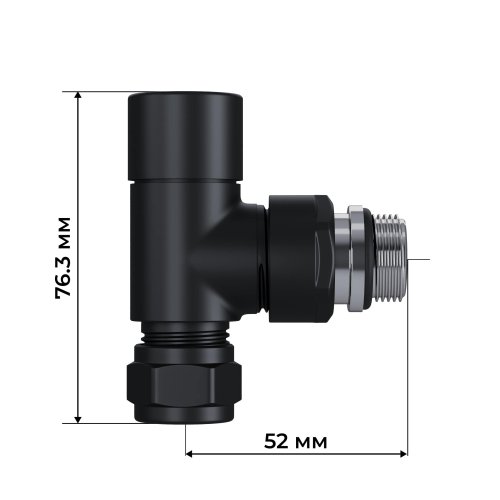 Набор термостатический трехосевой Royal Thermo Design Pro 15мм М30х1,5 (Черный)