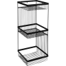 Полка для ванной Lemer Like трехъярусная прямая 20x20x52 см металл цвет чёрный