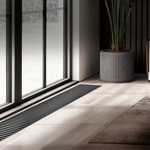 Конвектор внутрипольный Royal Thermo ATRIUM TURBO-90/250/3000-DG-U-BL