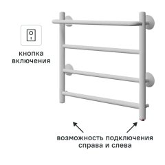 Полотенцесушитель электрический Equation 500x500 мм 50 Вт лесенка цвет белый