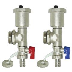 STEELSUN 1"-kit Комплект концевых элементов коллектора с автоматическим воздухоотводчиком и сливным краном (2 шт), SLA4715.Kit