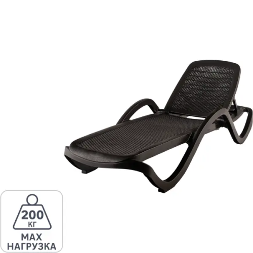 Шезлонг Capri 195x73x41 см пластик темно-коричневый
