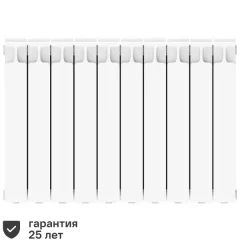 Радиатор секционный Rifar Monolit 500/100 10 секций боковое подключение биметалл белый
