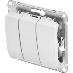 Выключатель встраиваемый Systeme Electric Glossa 3 клавиши цвет белый GSL000131